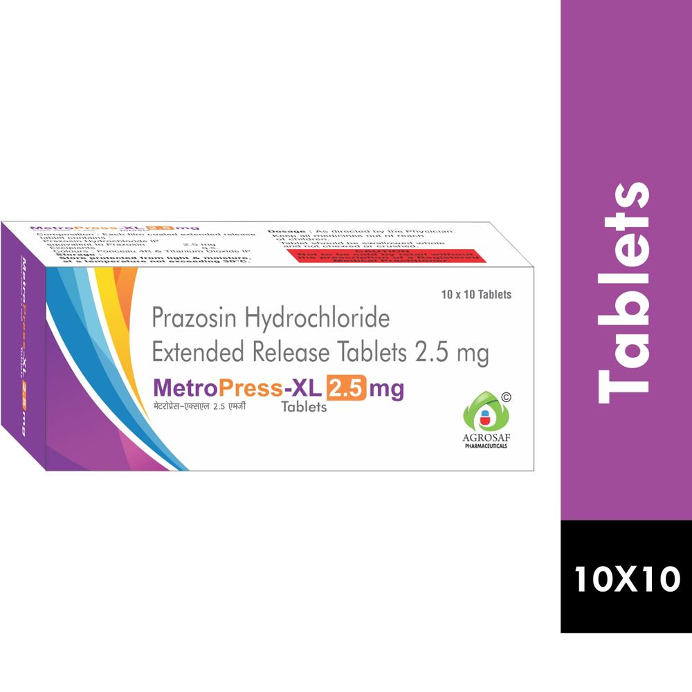 METROPRESS XL 2.5 TABLET - PRAZOSIN HYDROCHLORIDE 5MG EXTENDED RELEASE TABLET