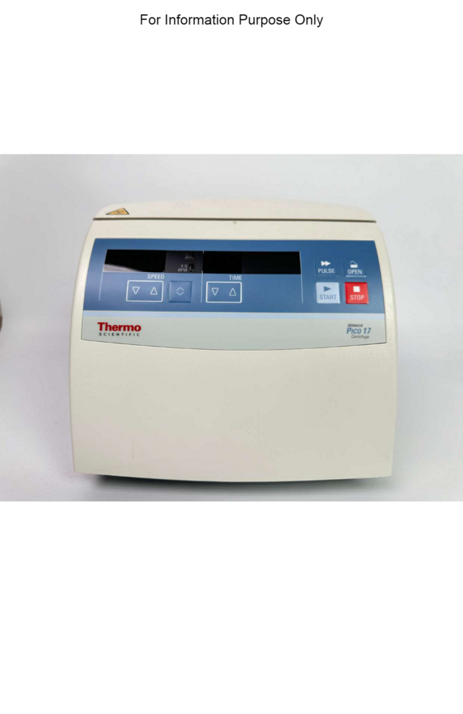 Thermo Fisher Pico 17 Microcentrifuge - Dimension (L*w*h): 35.2 Cm A 24.3 Cm A 22.5 Cm Centimeter (Cm)