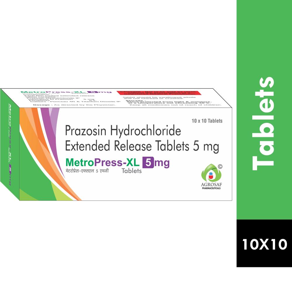 METROPRESS XL 5 TABLET - PRAZOSIN HYDROCHLORIDE 5MG EXTENDED RELEASE TABLET