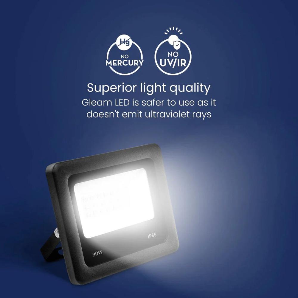 Crompton Gleam Neo 30W LED Flood Light IP65 Waterproof Outdoor Lamp Cool Daylight