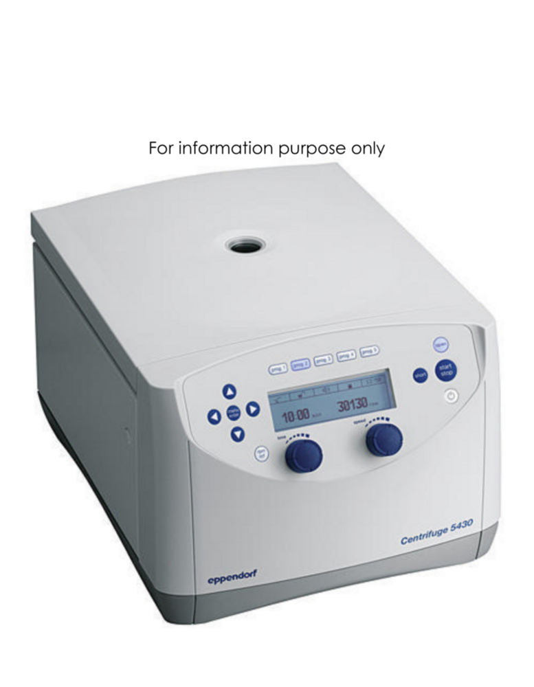 Eppendorf 5430 High Speed Centrifuge