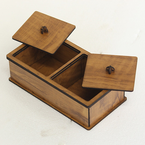 2 Partition Dryfruit Gift Box - Color: Brown