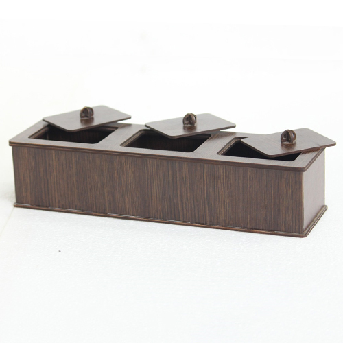 3 Partition Dryfruit Wooden Box - Material: Wood