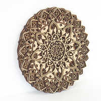 Wooden Mandala Wall Decor - Color: Brown