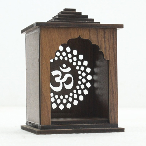 Wooden Modern Mandir - Color: Brown