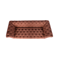 3-Seater Tufted Velvet Sofa with Rolled Arms & Gold Legs  Modern Chesterfield Style