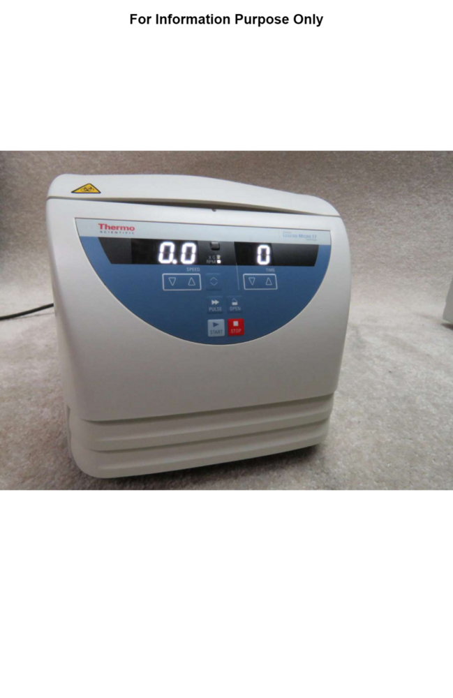 Thermo Fisher Fresco 21 Microcentrifuge - Dimension (L*w*h): 33.0 Cm * 29.5 Cm * 44.5 Cm Centimeter (Cm)