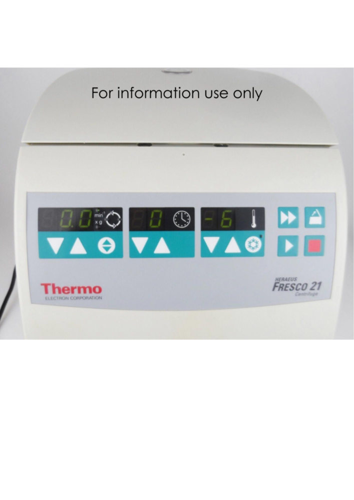 Thermo Fisher Fresco 21 Microcentrifuge - Dimension (L*w*h): 33.0 Cm * 29.5 Cm * 44.5 Cm Centimeter (Cm)
