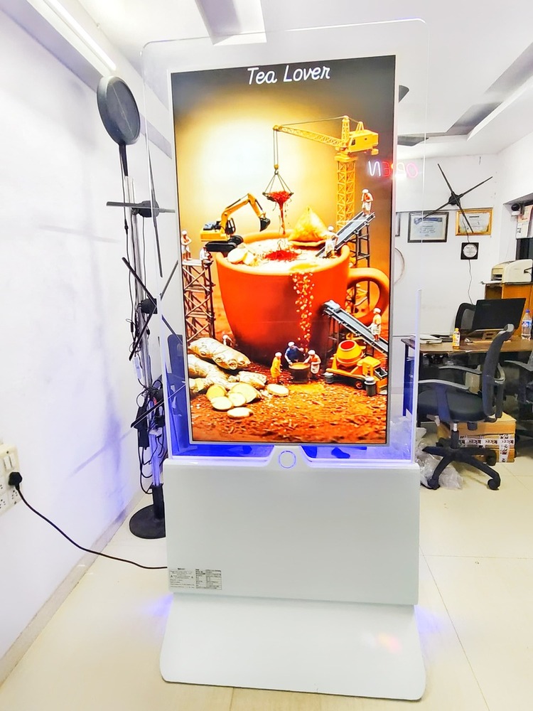 55 Inch Oled Double Sided Display Glass Standee - 4k Uhd, 500-700 Nits Brightness | Smart Content Management, Multi-video Playback