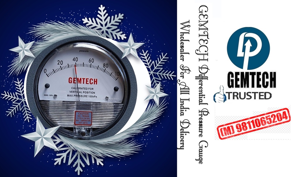 Gemtech Differential Pressure Gauges Wholesalers Supplier By Bathin - Accuracy: +-2% Of Full Span At 70 (21 (+-3% On -0