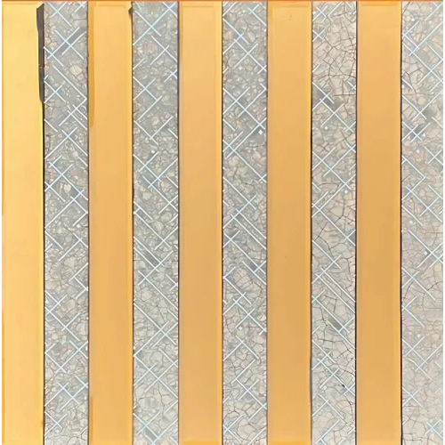 Striped Glass Mosaic Tile - Color: Multi Color