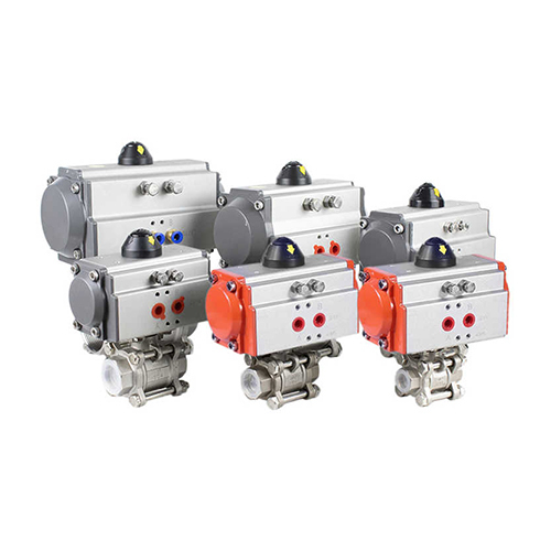 3 Pcs Pneumatic Actuator Operated Ball Valve
