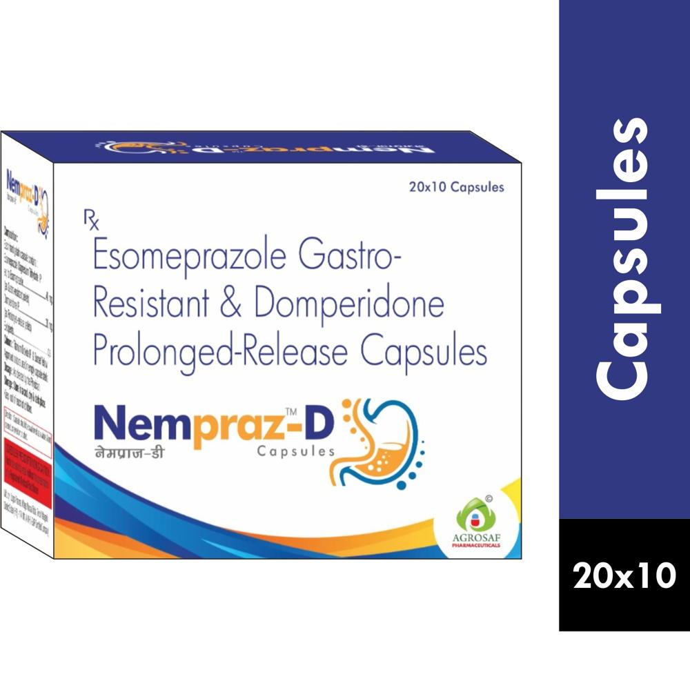 NEMPRAZ-D CAPSULES - Esomeprazole (40mg)+Domperidone (30mg)