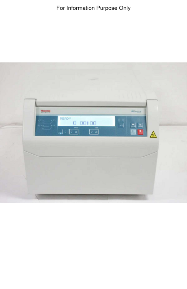 Thermo Fisher Megafuge 8/8r Benchtop Centrifuge Series - Material: Metal Housing With Corrosion-resistant