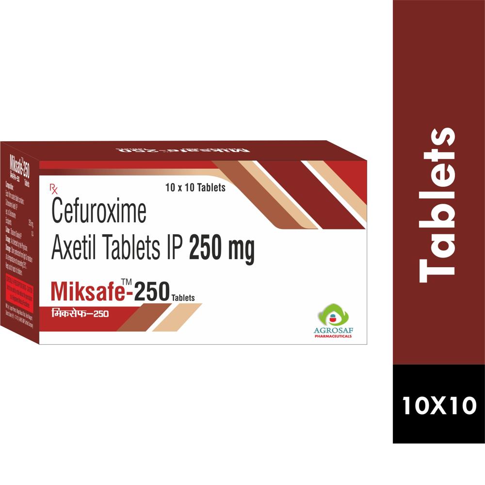MIKSAFE 250 TABLET  - CEFUROXIME AXETILE IP 250 MG
