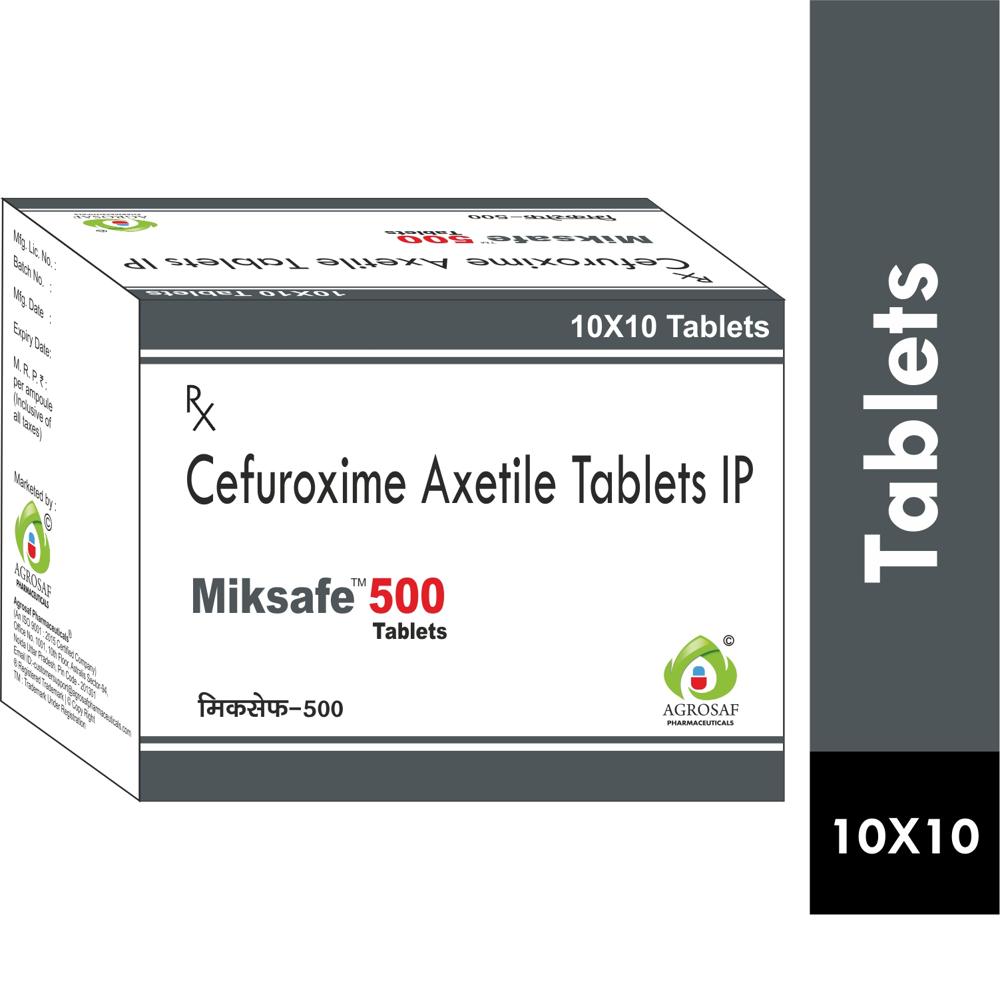 MIKSAFE 500 TABLET - CEFUROXIME AXETILE IP 500 MG