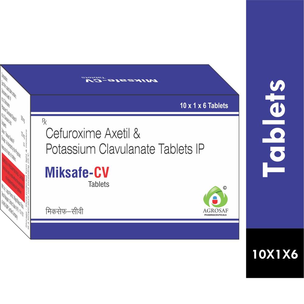 MIKSAFE CV TABLET - Cefuroxime (500mg) + Clavulanic Acid (125mg)