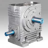 Worm Gear Box - Cast Iron 84 Mm | Grey Finish, 95% Efficiency, Helical Gear Tooth Profile, Smooth Power Transmission