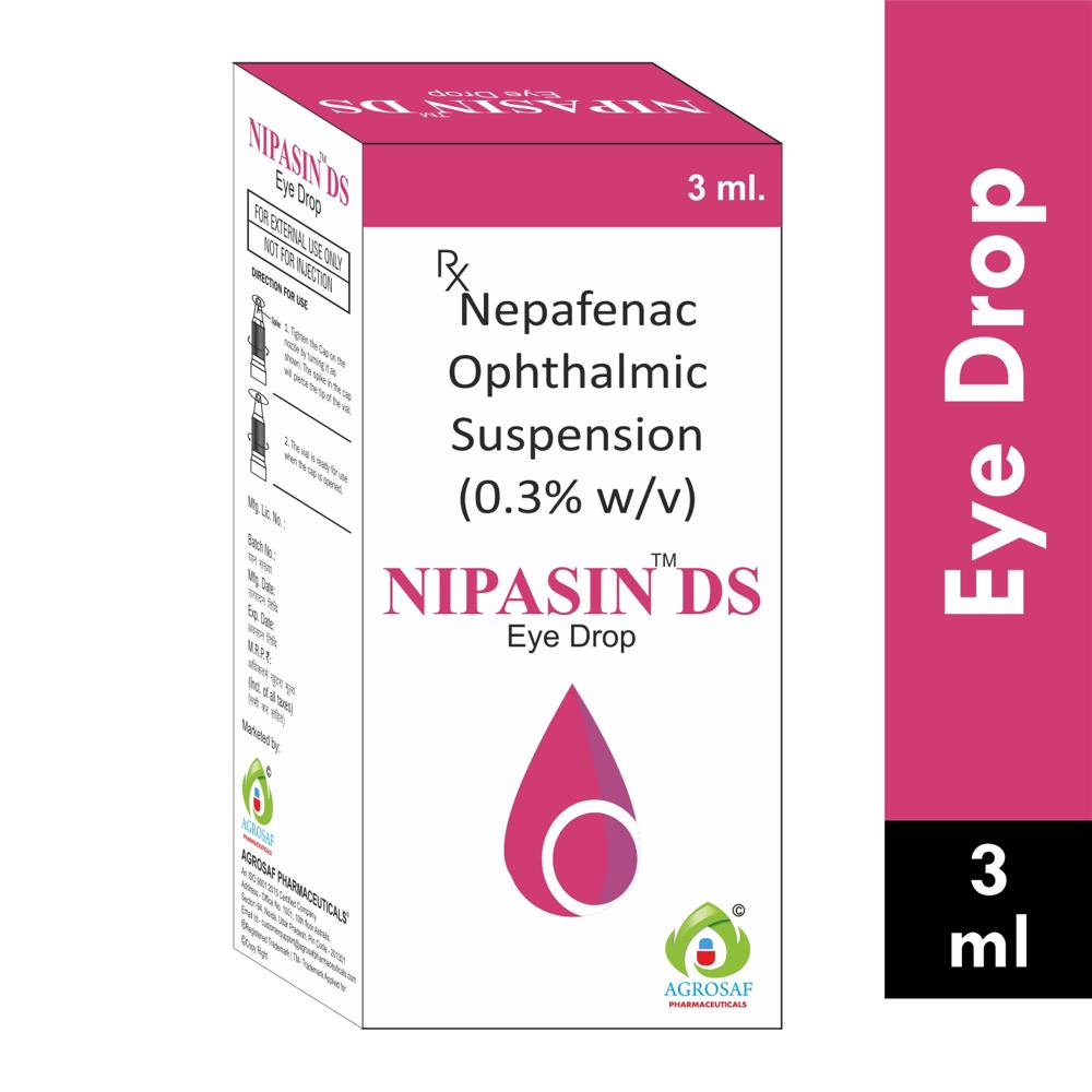NIPASIN DS EYE DROP - NEPAFENAC (0.3%W/V) + STABLIZED OXYCHLORO COMPLEX (0.005%W/V)