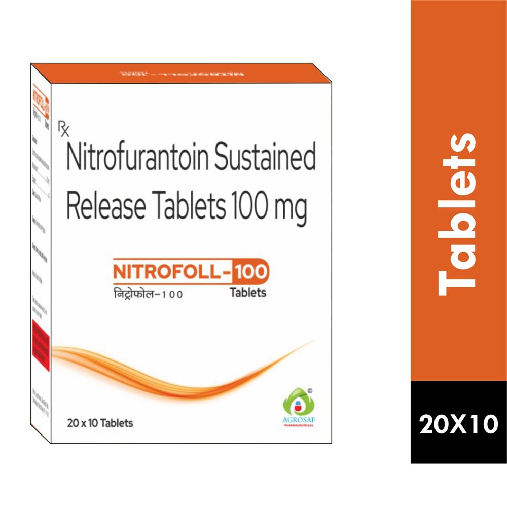 NITROFOLL 100 TABLETS - NITROFURANTOIN SUSTAINED RELEASE 100MG TABLET