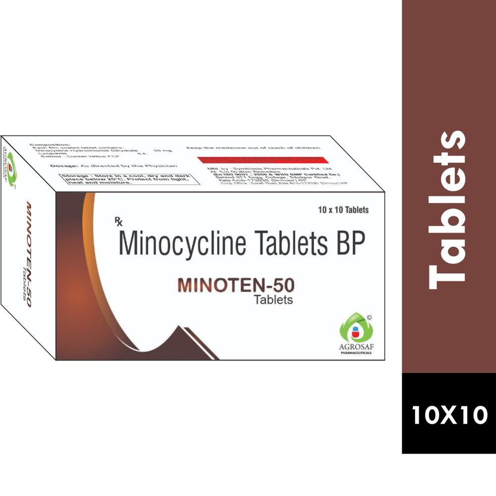 Minoten 50 Tablet - Minocycline 50mg Tablet - Drug Type: General Medicines