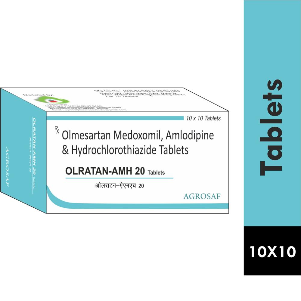 OLRATAN AMH 20 TABLET -Olmesartan Medoxomil 20 Mg, Amlodipine Besylate Eq. To Amlodipine 5 Mg & Hydrochlorothiazide 12.5 Mg