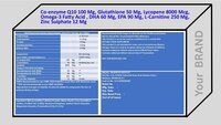 Co-enzyme Q10, Glutathione, Lycopene, Omega-3 Fatty Acid , DHA, EPA, L-Carnitine, Zinc Sulphate
