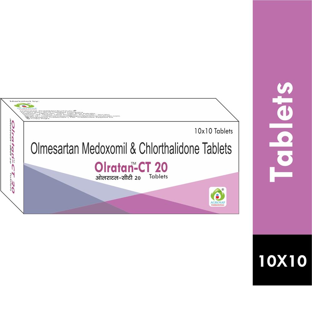 OLRATAN CT 20 TABLET -Olmesartan Medoxomil 20 mg & Chlorthalidone 12.5 mg