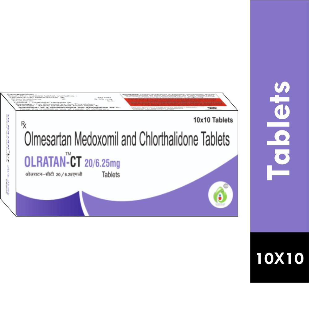 OLRATAN CT 20/6.25 TABLET -Olmesartan Medoxomil 20 mg & Chlorthalidone 6.25 mg