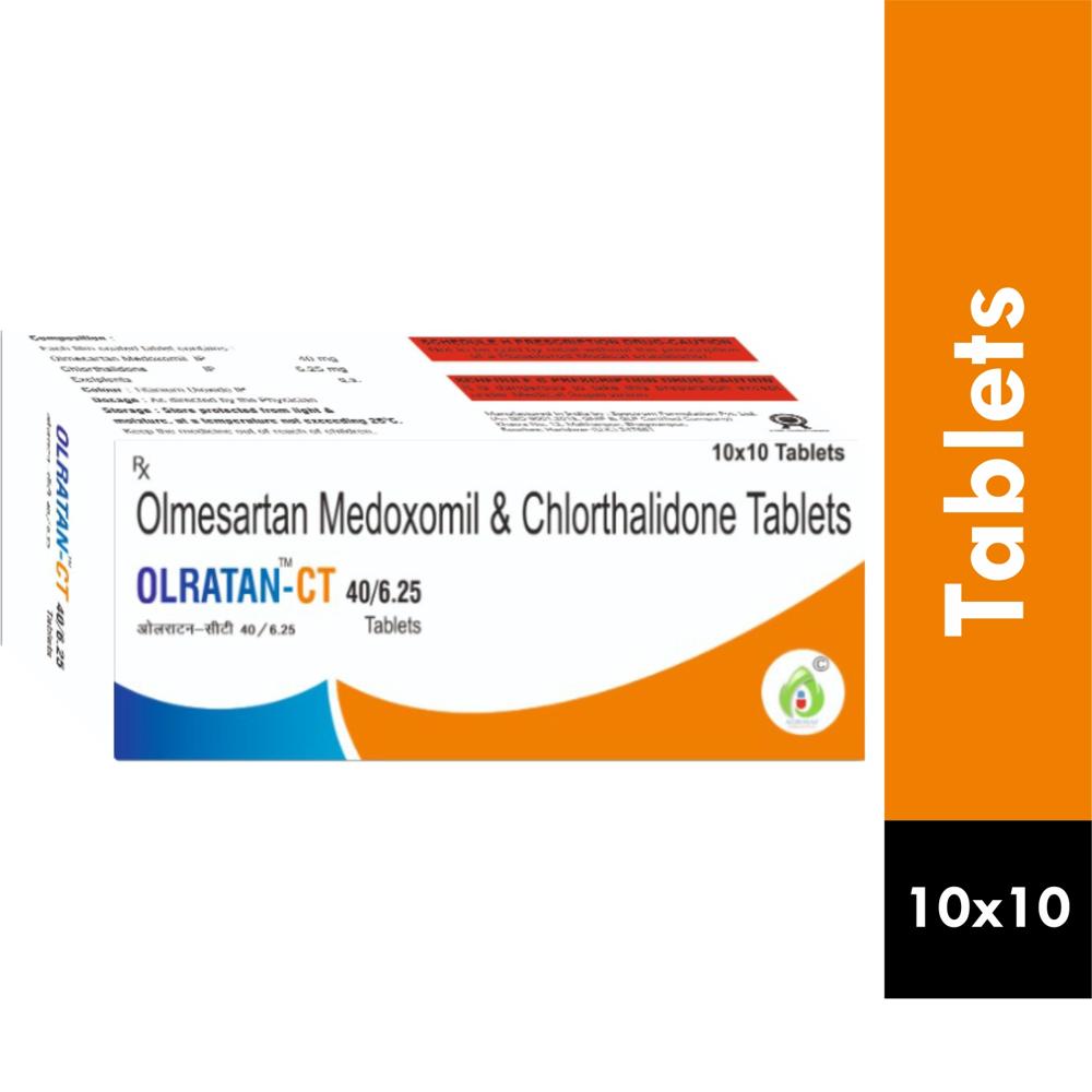 OLRATAN CT 40/6.25 TABLETS - Olmesartan Medoxomil 40 mg & Chlorthalidone 6.25 mg