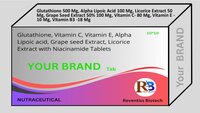 Glutathione, Alpha Lipoic Acid, Licorice Extract, Grape Seed Extract, Vitamin C,vitamin E,vitamin B3 - Dosage Form: Tablet