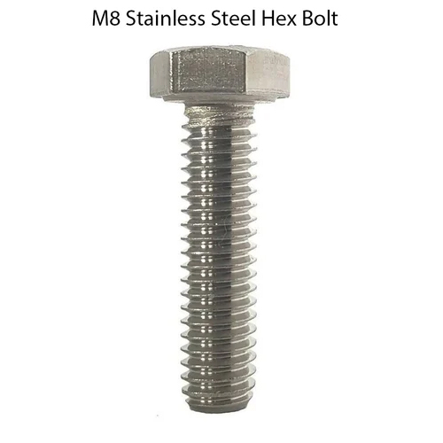 M8 Stainless Steel Hex Bolt - Color: Silver