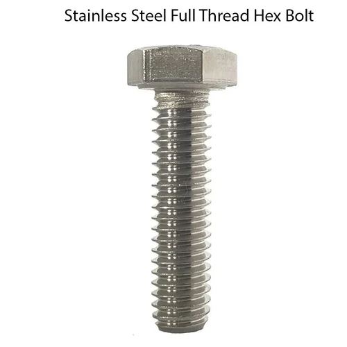 Stainless Steel Full Thread Hex Bolt - Color: Silver