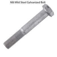 M8 Mild Steel Galvanized Bolt - Color: Silver