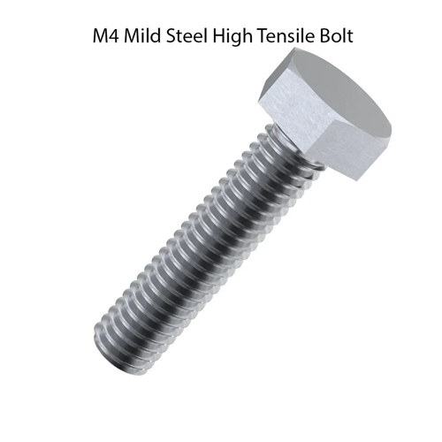 M4 Mild Steel High Tensile Bolt - Color: Silver