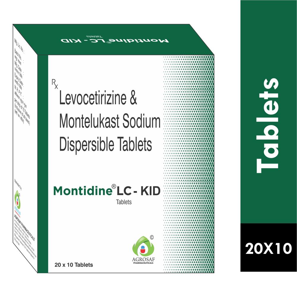 MONTIDINE LC KID TABLET 20X10 -Montelukast (4mg)+Levocetirizine (2.5mg)
