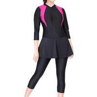 Womens Swimming Costume With Front Zipper