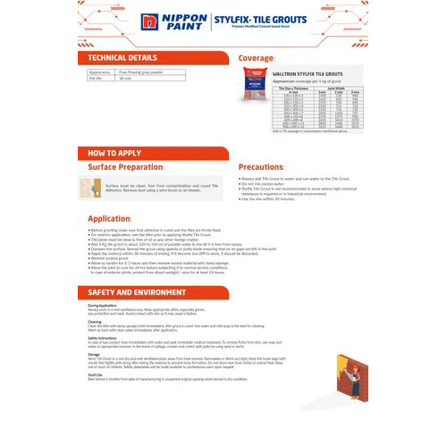 1 KG Nippon Stylfix Tile Grout