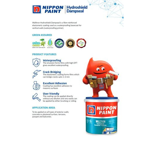 10 L Nippon Walltron Hydroshield Dampseal Exterior Elastomeric Coating - Physical Form: Liquid