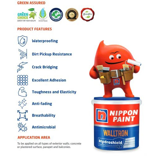 1 L Nippon Hydroshield Waterproof Acrylic Emulsion - Physical Form: Liquid