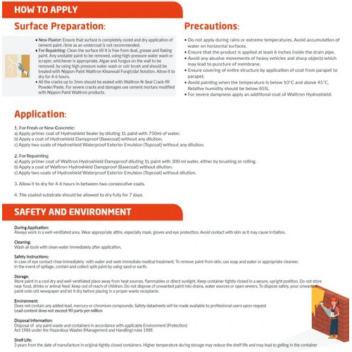 1 L Nippon Hydroshield Waterproof Acrylic Emulsion - Physical Form: Liquid