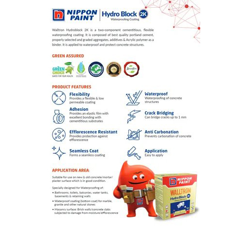 15 Kg Nippon Walltron Hydroblock 2k Waterproof Coating - Physical Form: Powder