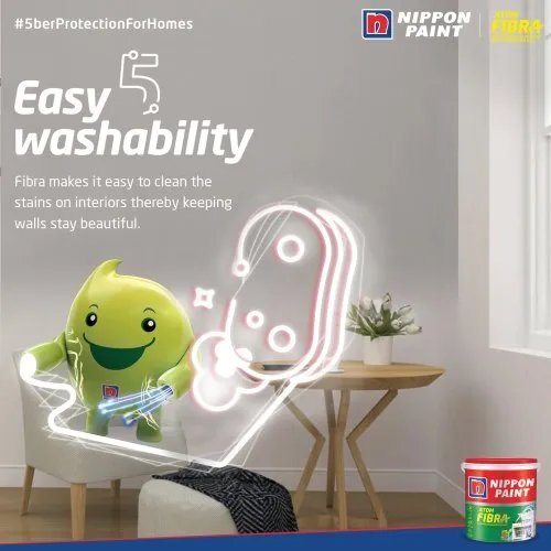 1 L Nippon Paint Atom Fibra 2-In-1 Interior And Exterior Emulsion