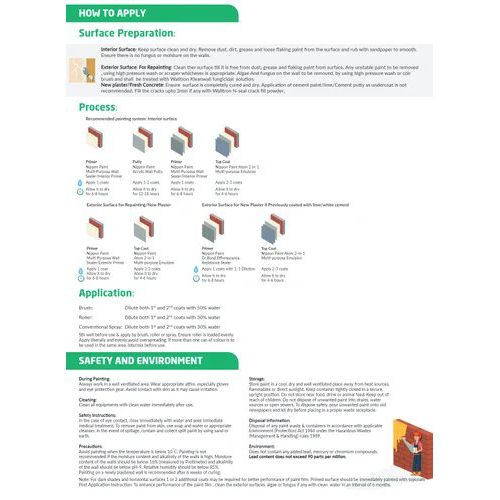 20 L Nippon Paint Atom 2-in-1 Multipurpose Emulsion - Physical Form: Liquid