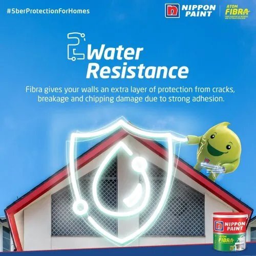 10 L Nippon Paint Atom Fibra 2-In-1 Interior And Exterior Emulsion