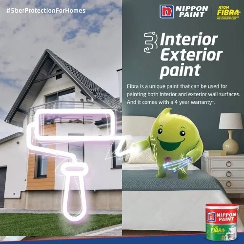 20 L Nippon Paint Atom Fibra 2-in-1 Interior And Exterior Emulsion - Physical Form: Liquid