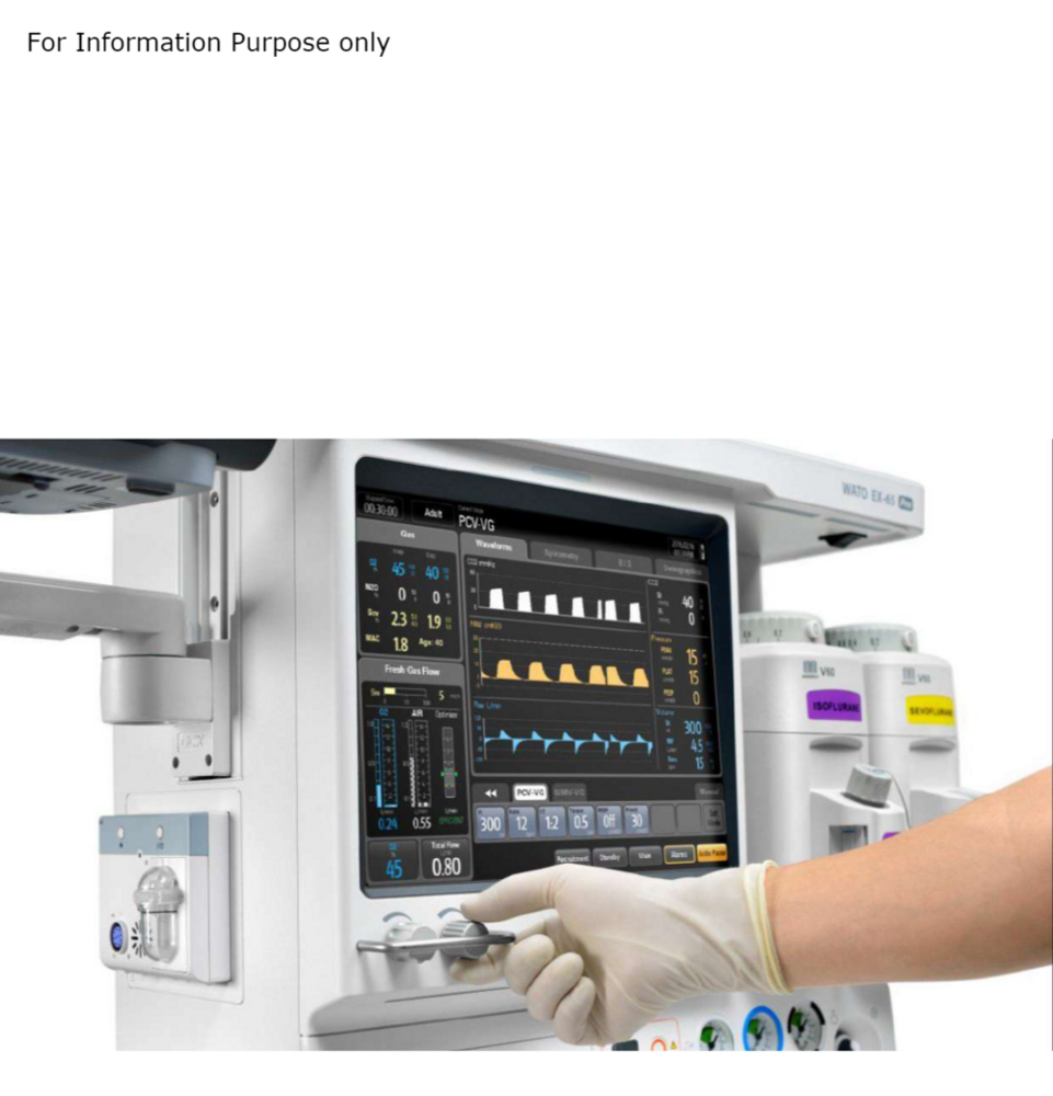Mindray Wato EX 65 Pro Anesthesia Machine, For Hospital Use