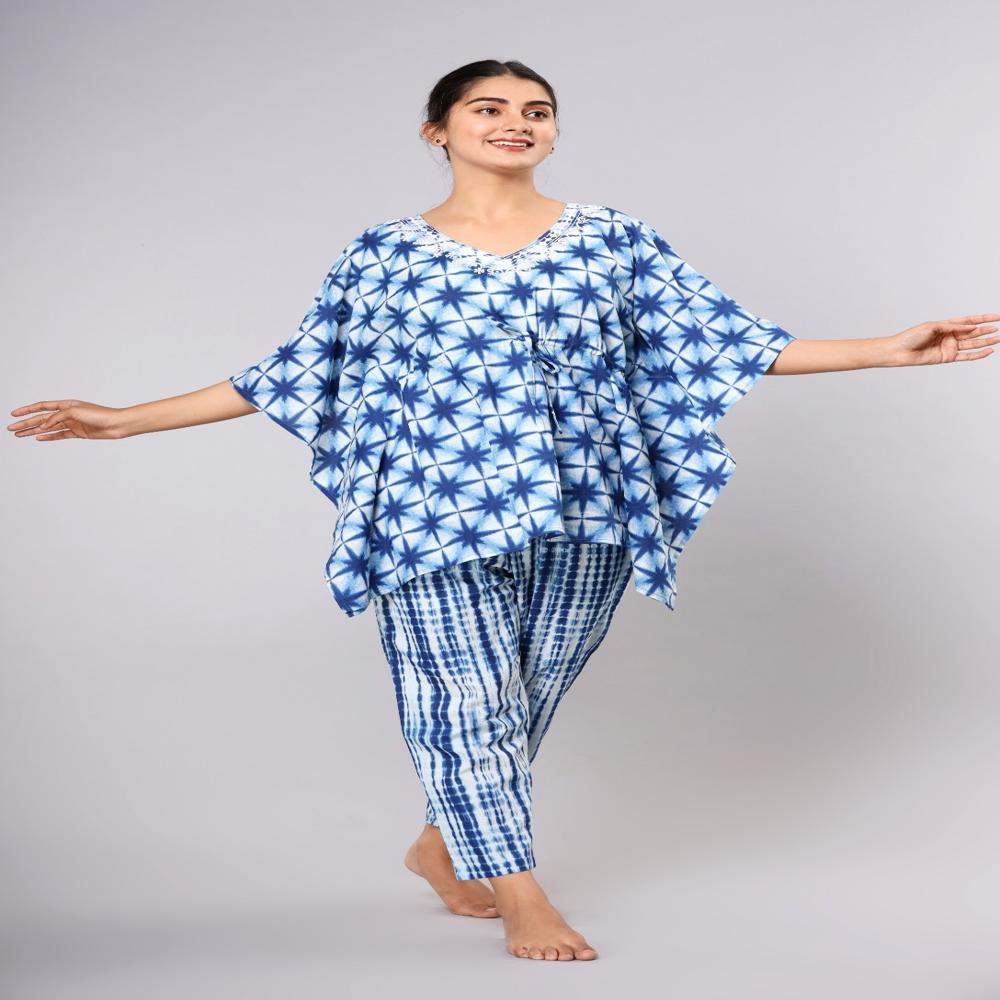 Sky Bloom Kaftan Set - Design: Printed