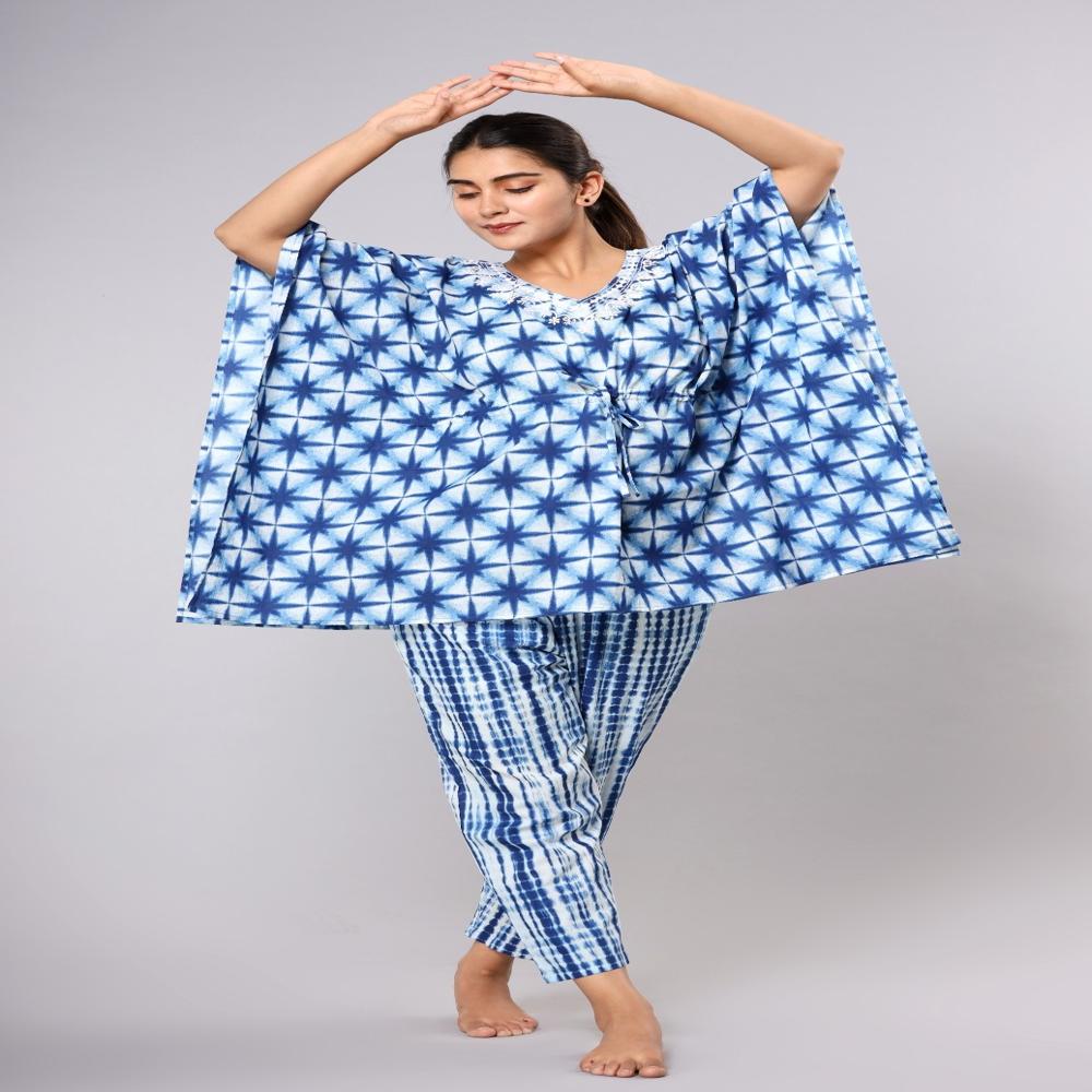 Sky Bloom Kaftan Set - Design: Printed