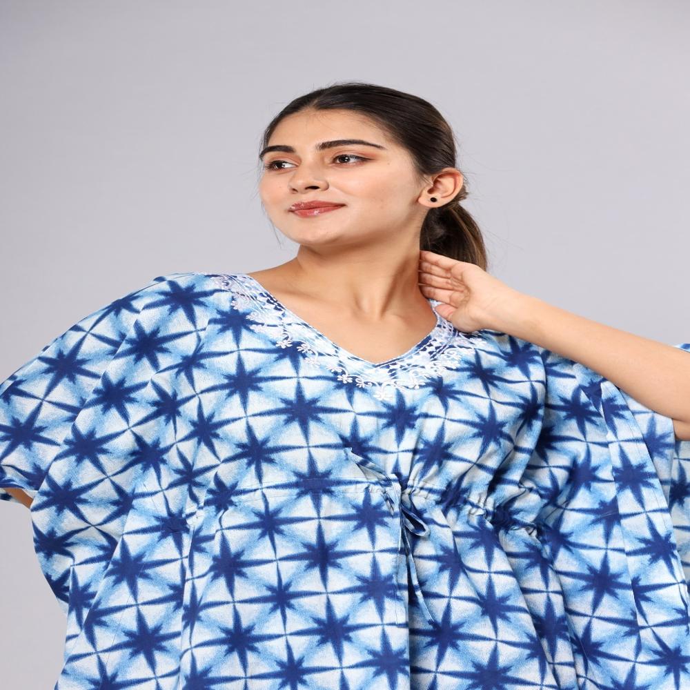 Sky Bloom Kaftan Set - Design: Printed